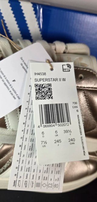 Adidas Superstar II Dourado/Branco Tamanho 39 1/3