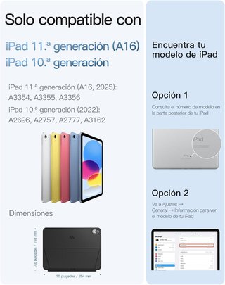 Funda con Teclado para iPad 11" A16 y 10,9"