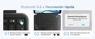 Funda con Teclado para iPad 11" A16 y 10,9"