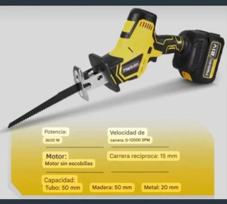 Sierra Sable Portátil Recargable (2 Baterías)