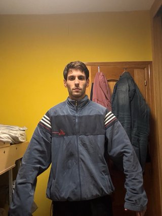 Chaqueta Adidas Retro Polar Azul Negra