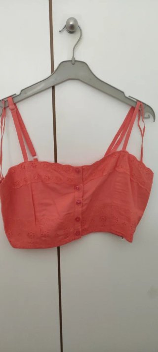 Crop top coral Lefties Talla M