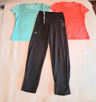 Lote deportivo Kalenji Talla 38 (2 camisetas + pan