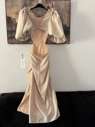 Vestido Silvia Fernández Beige Talla 44