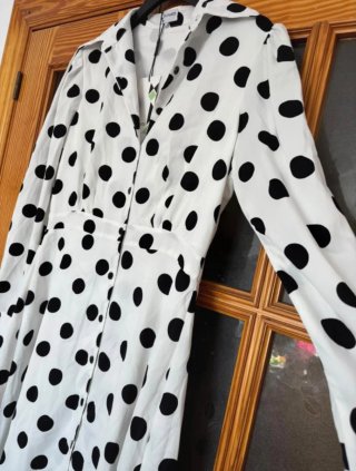 Vestido Minueto Lunares Blanco y Negro