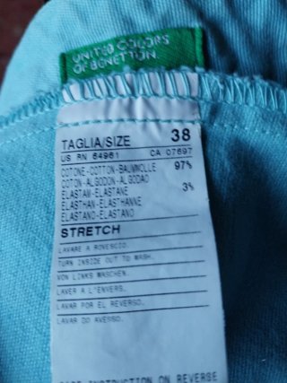 Pantalón Turquesa United Colors of Benetton