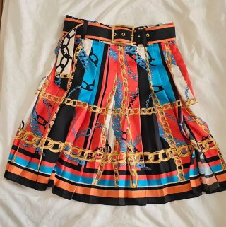 Falda Plisada Zara Estampado Cadenas