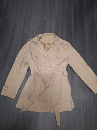 Abrigo Gabardina Mujer Talla M Beige