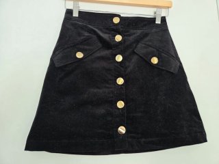 Falda mini Zara terciopelo botones dorados