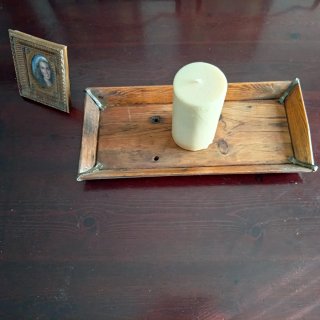 Bandeja de Madera Antigua artesanal 45x22cm