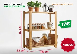 Estantería Pino Macizo Multiusos