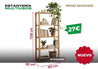 Estantería Pino Macizo Multiusos