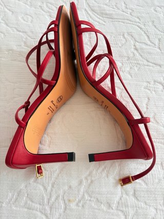 Sandalias Massimo Dutti Piel Rojas