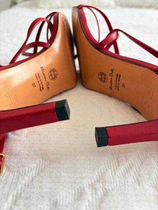 Sandalias Massimo Dutti Piel Rojas
