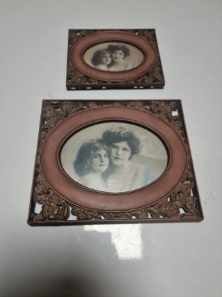 Pareja de Marcos Vintage Estilo Modernista/Floral.
