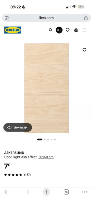 2 Porte ASKERSUND IKEA Effetto Frassino 30x60 cm