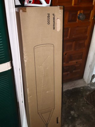 Saco de Boxeo Decathlon PB500 con soporte.