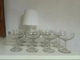 12 copas de cristal vintage para helado o champán