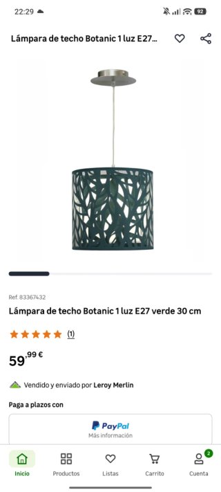 Lámpara Leroy Merlin botanic