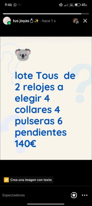 Lote 2 relojes, 4 collares, 4 pulseras, 6 pendient