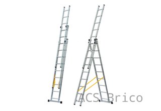Escalera Aluminio 3x6 - 1,76+1,76+1,76 M - 54x25mm