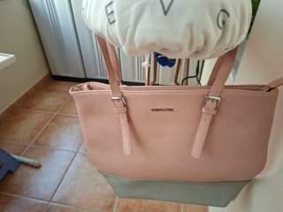 Bolso Nautica Rosa y Gris