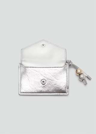 Cartera Monedero Mango Plateada