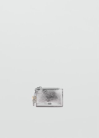 Cartera Monedero Mango Plateada