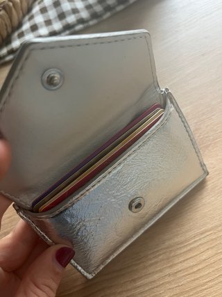 Cartera Monedero Mango Plateada