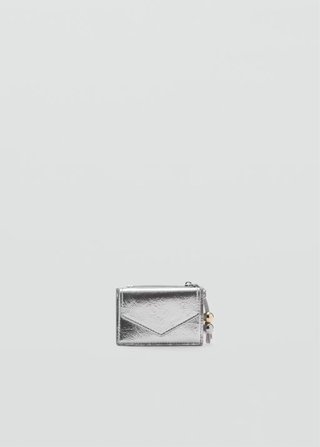 Cartera Monedero Mango Plateada