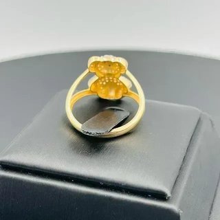Anillo Oso Circonitas Blanco Oro 18K