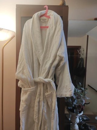 Albornoz blanco de algodón