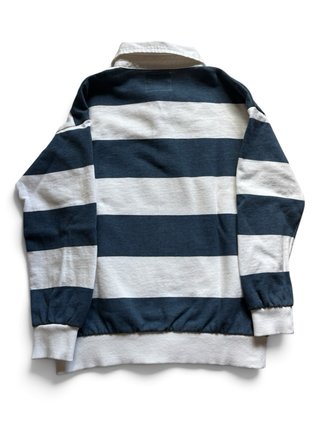 Polo estilo rugby rayas azul y blanco 7-8 años