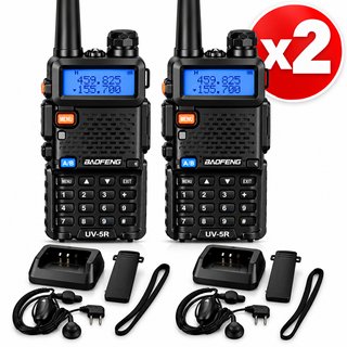 2 Walkie Talkie Baofeng UV-5R Dual Band
