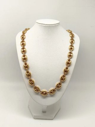 Cadena Oro 18kt Calabrote/Grano cafe 60cm y 10mm