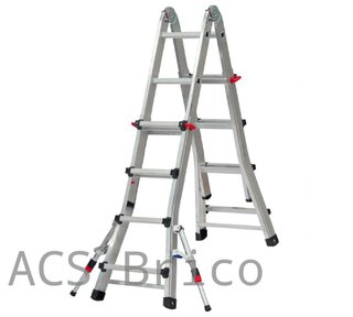Escalera Telescópica Aluminio 4+4 Peldaños Teleflex