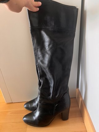 Botas Altas de Piel Negras Talla 38