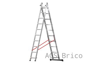 Escalera Aluminio Elite 2x12 - 3,44+3,44 M - 73-80x30mm