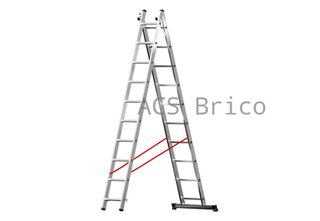 Escalera Aluminio Elite 2x9 - 2,60+2,60 M - 60-60x30mm
