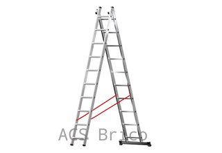Escalera Aluminio Elite 2x8 - 2,32+2,32 M - 60-60x30mm