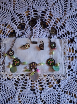 Conjunto Collar y Pendientes Axelle Creation