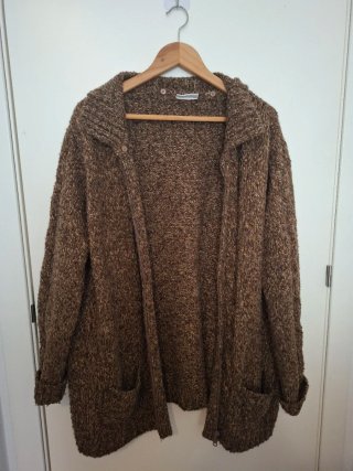 Chaqueta de lana marrón jaspeada