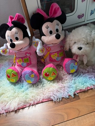 Lote de 3 Peluches: 2 Minnie Mouse y Perrito