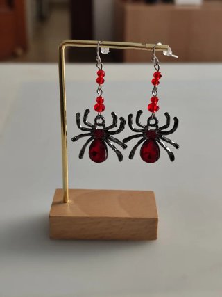 Pendientes Tarántula con Cristales Rojos