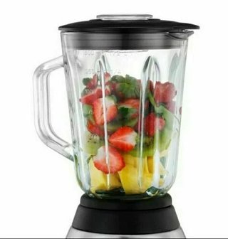 Frullatore con caraffa in vetro e base in acciaio