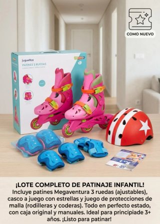 Lote Patinaje Infantil: Patines, Casco y Proteccio