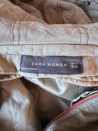 Chaqueta Zara Mujer Verde Oliva
