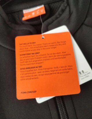 Sudadera Puma Negra con Cremallera