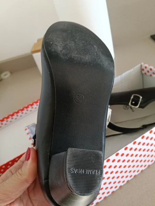 Tacones Flamenca Niña Talla 34 Negros
