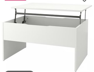 Mesa centro elevable blanca
